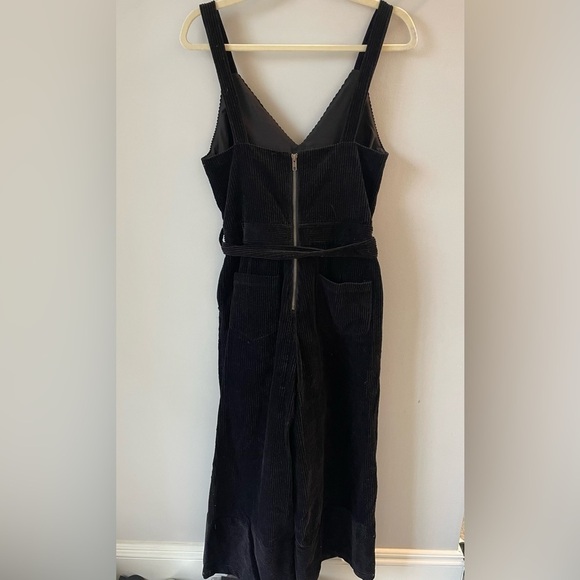 Lost and Wander, medium, women’s black wide-leg crop corduroy jumper one piece - Picture 7 of 10